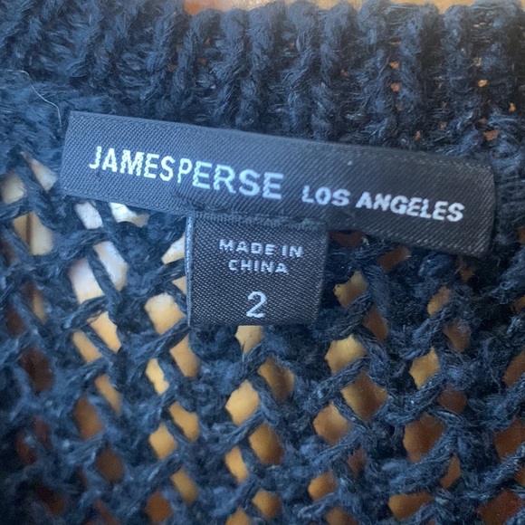 James Perse Black Open Knit Sweater Dress - Picture 6 of 8